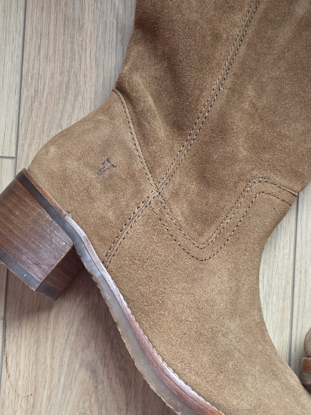 Frye CAMRYN Tall Pull On Suede Block Heel Boots Sz. 9M Ladies. Slouch Western - Picture 7 of 14